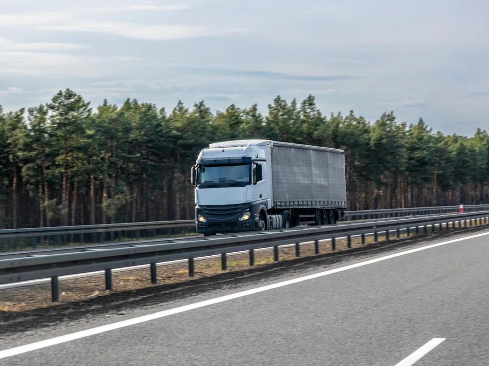 Prime mover and trailer on the highway