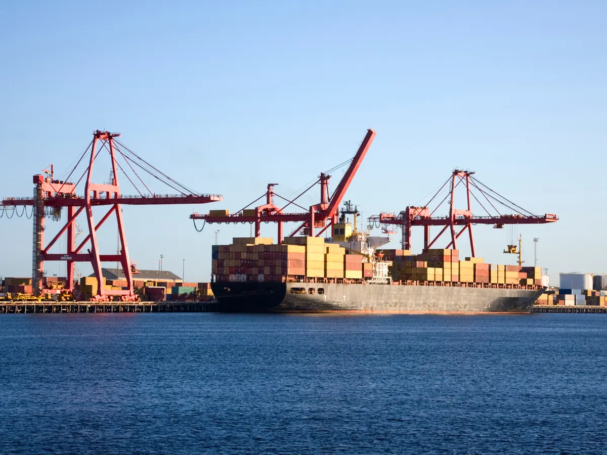 Container vessel at an Australian port